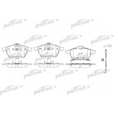 PBP1535 PATRON Комплект тормозных колодок, дисковый тормоз