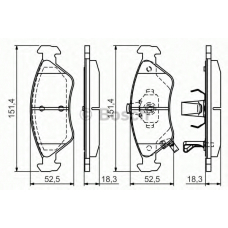 0 986 495 067 BOSCH Комплект тормозных колодок, дисковый тормоз