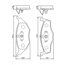 0 986 424 502 BOSCH Комплект тормозных колодок, дисковый тормоз