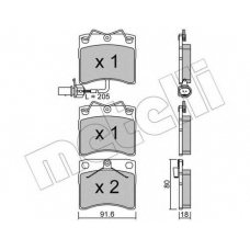 22-0163-2 METELLI Комплект тормозных колодок, дисковый тормоз