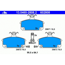 13.0460-2808.2 ATE Колодки тормозные