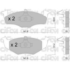 822-206-2 CIFAM Комплект тормозных колодок, дисковый тормоз