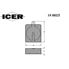 180015 ICER Комплект тормозных колодок, дисковый тормоз
