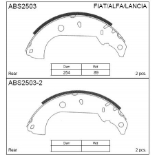 ABS2503 Allied Nippon Колодки барабанные