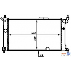 8MK 376 713-581 HELLA Радиатор, охлаждение двигателя