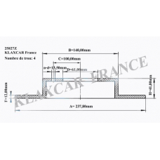 25827z KLAXCAR FRANCE Тормозной диск