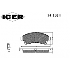 141324 ICER Комплект тормозных колодок, дисковый тормоз