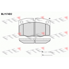 BL1174D2 FTE Комплект тормозных колодок, дисковый тормоз