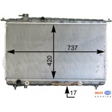 8MK 376 762-491 HELLA Радиатор, охлаждение двигателя