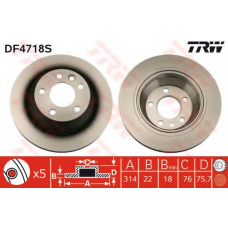 DF4718S TRW Тормозной диск