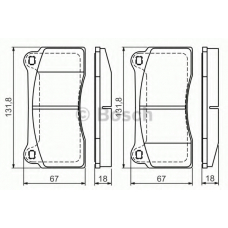 0 986 494 353 BOSCH Комплект тормозных колодок, дисковый тормоз