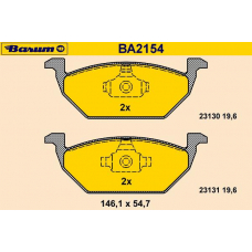 BA2154 BARUM Комплект тормозных колодок, дисковый тормоз