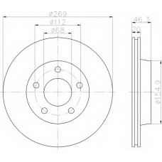 8DD 355 101-351 HELLA Тормозной диск