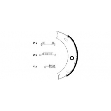 8DA 355 050-461 HELLA PAGID Комплект тормозных колодок, стояночная тормозная с