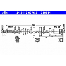 24.5112-0376.3 ATE Тормозной шланг