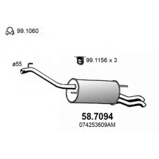 58.7094 ASSO Глушитель выхлопных газов конечный