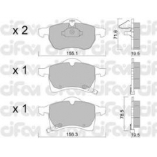 822-258-0 CIFAM Комплект тормозных колодок, дисковый тормоз