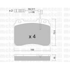 22-0667-1K METELLI Комплект тормозных колодок, дисковый тормоз