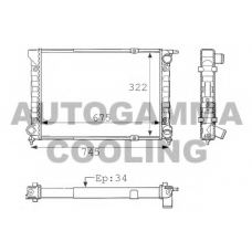 101053 AUTOGAMMA Радиатор, охлаждение двигателя