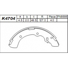 K4704 ASIMCO Комплект тормозных колодок