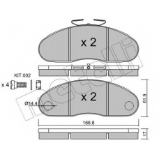 22-0111-1 METELLI Комплект тормозных колодок, дисковый тормоз