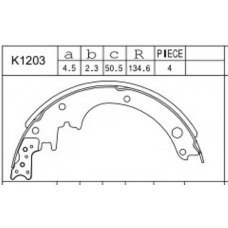 K1203 ASIMCO Комплект тормозных колодок