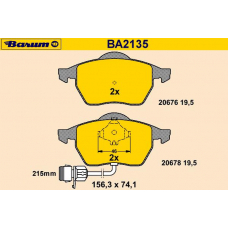 BA2135 BARUM Комплект тормозных колодок, дисковый тормоз