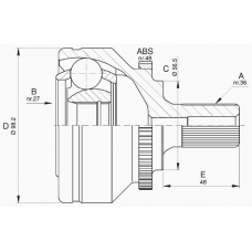 CVJ5589.10 OPEN PARTS Шарнирный комплект, приводной вал