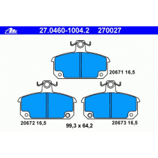 27.0460-1004.2 ATE Колодки тормозные
