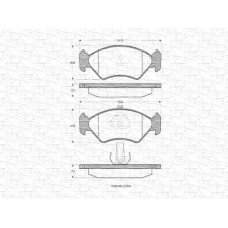 363702160332 MAGNETI MARELLI Комплект тормозных колодок, дисковый тормоз