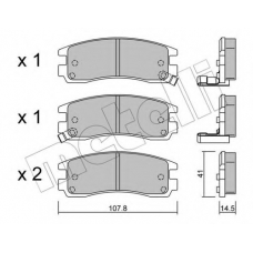 22-0697-0 METELLI Комплект тормозных колодок, дисковый тормоз