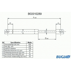 BGS10289 BUGIAD Газовая пружина, крышка багажник