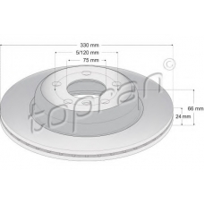 502 005 TOPRAN Тормозной диск