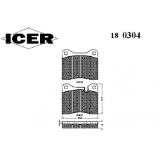 180304 ICER Комплект тормозных колодок, дисковый тормоз