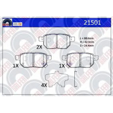 21501 GALFER Комплект тормозных колодок, дисковый тормоз
