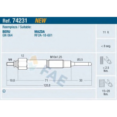 74231 FAE Свеча накаливания