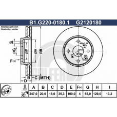 B1.G220-0180.1 GALFER Тормозной диск