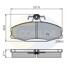 CBP0928 COMLINE Комплект тормозных колодок, дисковый тормоз