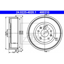 24.0225-4020.1 ATE Тормозной барабан