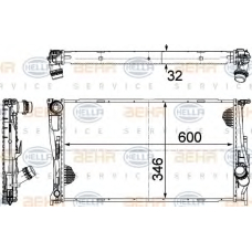 8MK 376 754-034 HELLA Радиатор, охлаждение двигателя