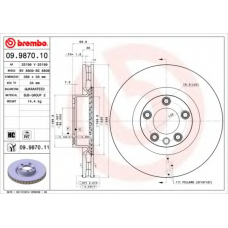 09.9870.11 BREMBO Тормозной диск