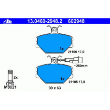 13.0460-2948.2 ATE Комплект тормозных колодок, дисковый тормоз