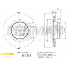 BD-7358 FREMAX Тормозной диск