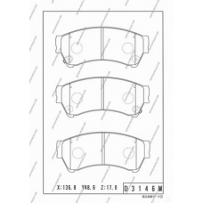 M360A68 NPS Комплект тормозных колодок, дисковый тормоз