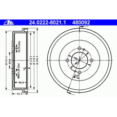 24.0222-8021.1 ATE Тормозной барабан