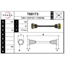 T68173 EAI Приводной вал