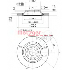 25084 METZGER Тормозной диск