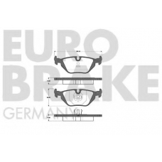 5502221516 EUROBRAKE Комплект тормозных колодок, дисковый тормоз