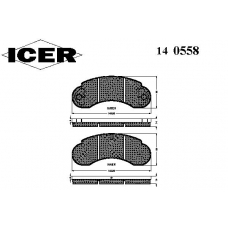 140558 ICER Комплект тормозных колодок, дисковый тормоз