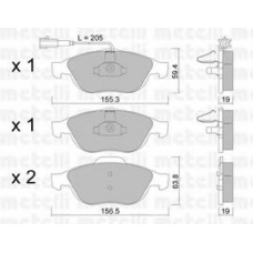 22-0220-1 METELLI Комплект тормозных колодок, дисковый тормоз